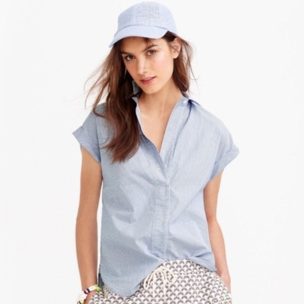 J. Crew Factory Pinstripe Popover